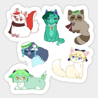 anemo kitties Sticker